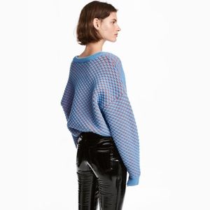 H&M Vibrant Blue and Pink Knit Sweater